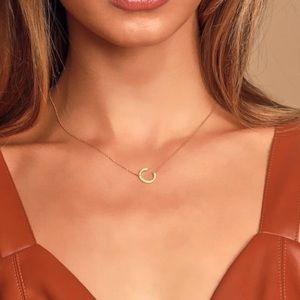 Lulu’s “C” Gold Sideways Initial Charm Necklace